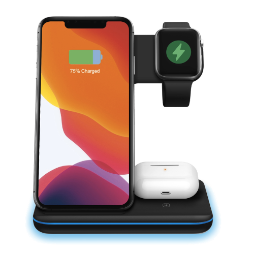 Carregador 3 em 1 sem Fio para iPhone, Apple Watch e AirPods - JokoStore - O ponto de encontro para ofertas incríveis